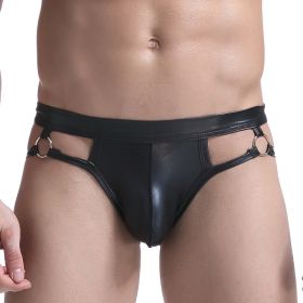 Men's sexy patent leather boxer briefs