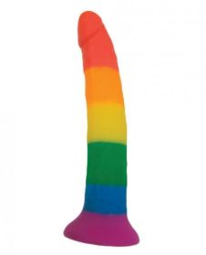 Rainbow Power Drive 7 inches Strap On Dildo With Harness Silicone - TCN-HP3248