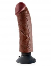 King Cock 8 inches Vibrating Dildo Brown - PD540329