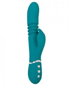 Eve&#039;s Rechargeable Thrusting Rabbit Vibrator Green - ENAEBL49512