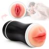 Cup Masturb Sexe M-asturbateur Male Manuel Masturbation Cup Homme Doux Chauffant Silicone ORale 3D Masturbation - black