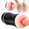 Cup Masturb Sexe M-asturbateur Male Manuel Masturbation Cup Homme Doux Chauffant Silicone ORale 3D Masturbation - black